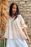 Prairie Pintuck Cotton Smock Stone